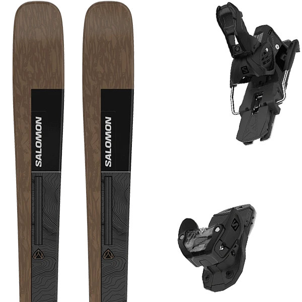 SALOMON N STANCE 84 OTTER/BK/SILV + SALOMON WARDEN MNC 13 BLACK MAT